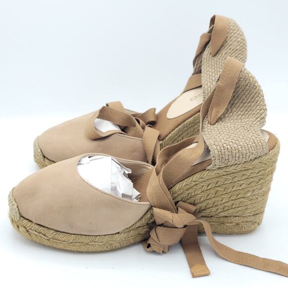 ALDO espadrille wedge tan biege women's size 10 - Picture 4 of 9